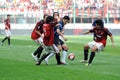 Julio Cruz , Gennaro Gattuso and Kakhaber Kaladze in action during the match